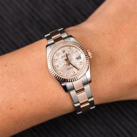 rolex datejust lady rose gold|rolex lady datejust used.